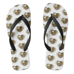 Steampunk Heart with a Manometer Jandals