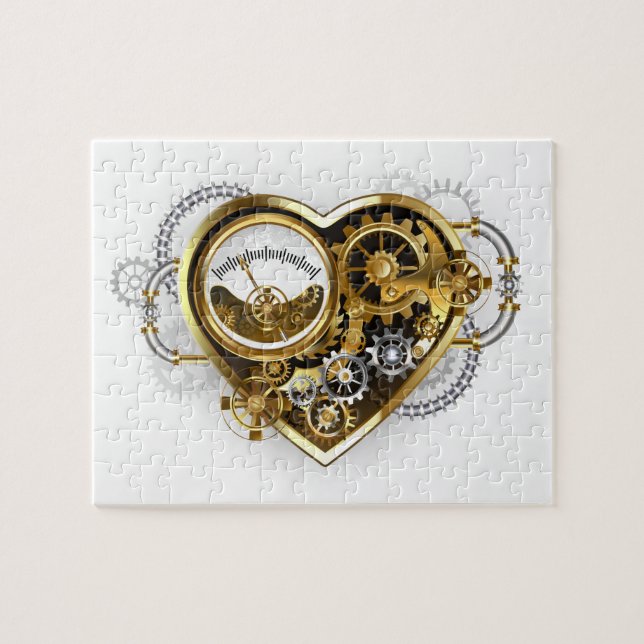 Steampunk Heart with a Manometer Jigsaw Puzzle (Horizontal)