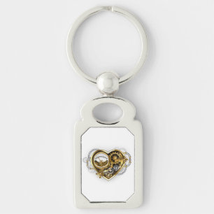 Steampunk Heart with a Manometer Key Ring