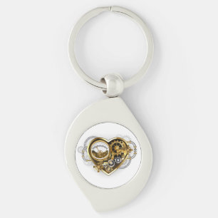 Steampunk Heart with a Manometer Key Ring