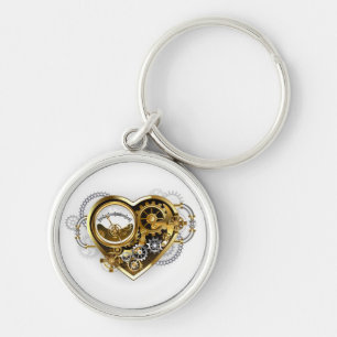 Steampunk Heart with a Manometer Key Ring