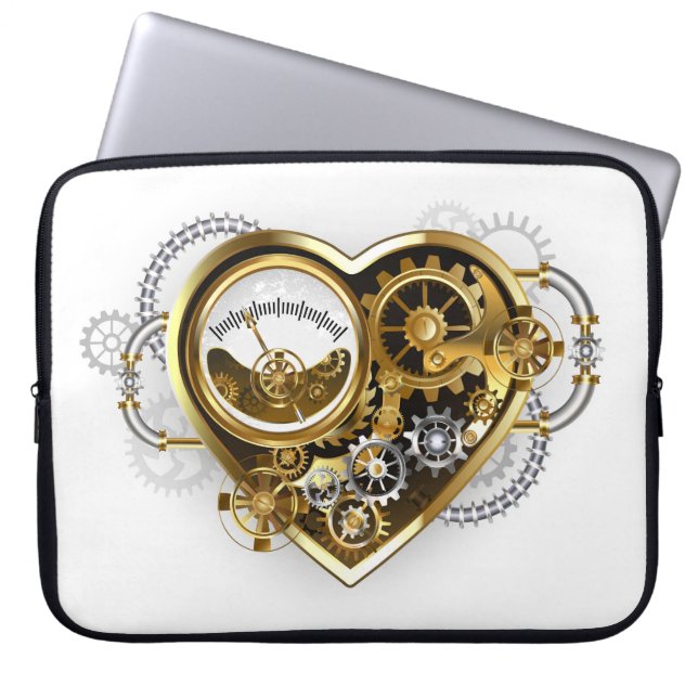 Steampunk Heart with a Manometer Laptop Sleeve (Front)