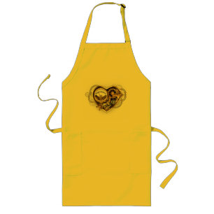Steampunk Heart with a Manometer Long Apron