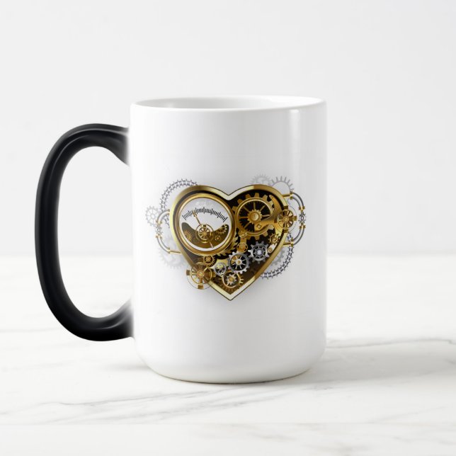 Steampunk Heart with a Manometer Magic Mug (Left)