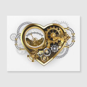 Steampunk Heart with a Manometer Magnetic Invitation