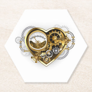 Steampunk Heart with a Manometer Paper Coaster