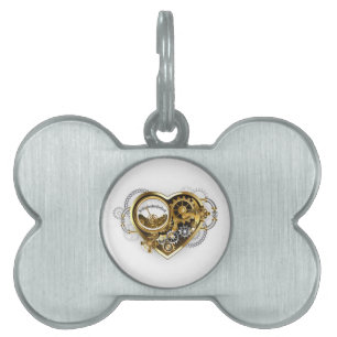 Steampunk Heart with a Manometer Pet ID Tag