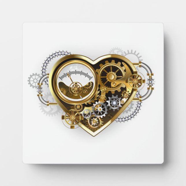Steampunk Heart with a Manometer Plaque (Front)