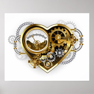 Steampunk Heart with a Manometer Poster