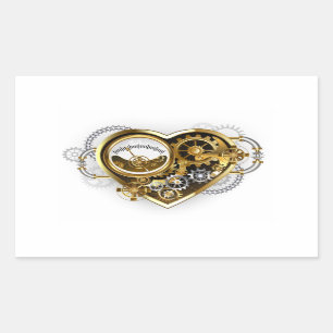 Steampunk Heart with a Manometer Rectangular Sticker