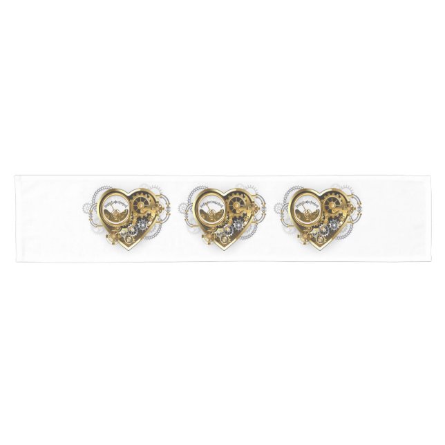 Steampunk Heart with a Manometer Short Table Runner (Horizontal)