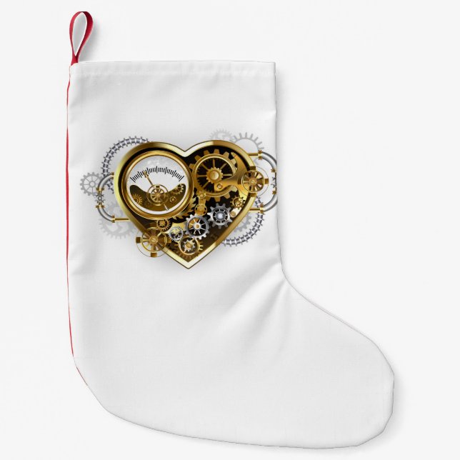Steampunk Heart with a Manometer Small Christmas Stocking (Front)