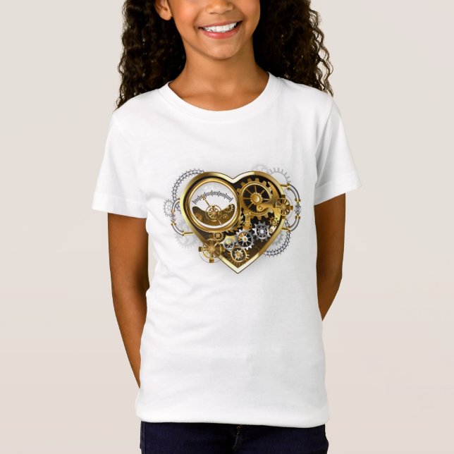 Steampunk Heart with a Manometer T-Shirt (Front)