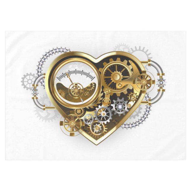 Steampunk Heart with a Manometer Tablecloth (Front (Horizontal))