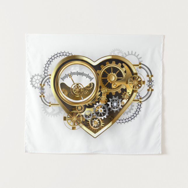 Steampunk Heart with a Manometer Tapestry (Front (Horizontal))