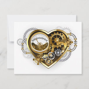 Steampunk Heart with a Manometer Thank You Card