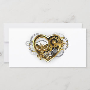 Steampunk Heart with a Manometer Thank You Card