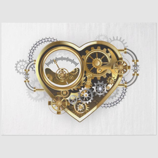 Steampunk Heart with a Manometer Tissue Paper (Front)