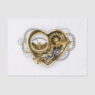 Steampunk Heart with a Manometer Tissue Paper