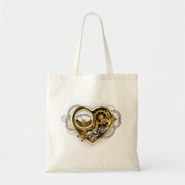 Steampunk Heart with a Manometer Tote Bag (Front)