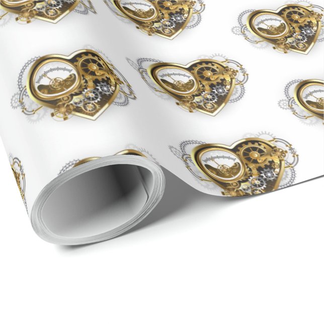 Steampunk Heart with a Manometer Wrapping Paper (Roll Corner)