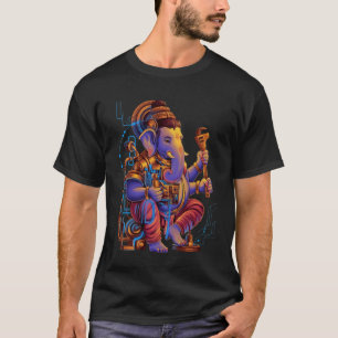 Steampunk Hindu Ganesha Puja Elephant Meditation Y T-Shirt