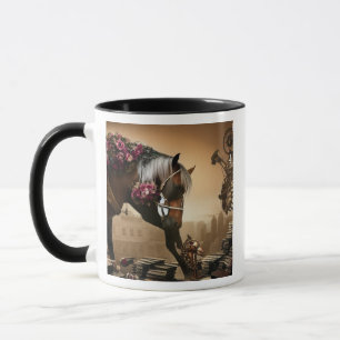 Steampunk horse with roses Mug