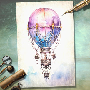 Steampunk Hot Air Balloon 2 Decoupage Paper