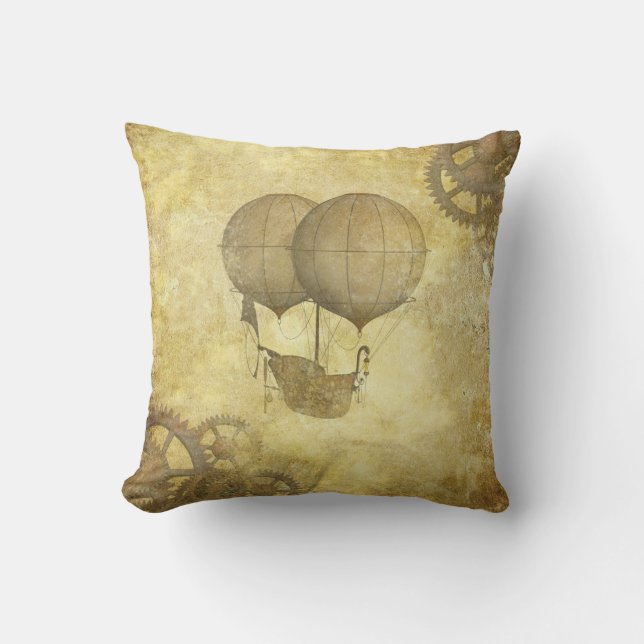 Steampunk Hot Air Balloon Cushion (Front)
