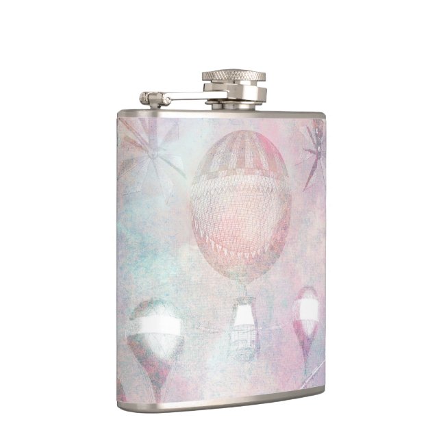 Steampunk Hot Air Balloons | Vintage Feminine Hip Flask (Right)