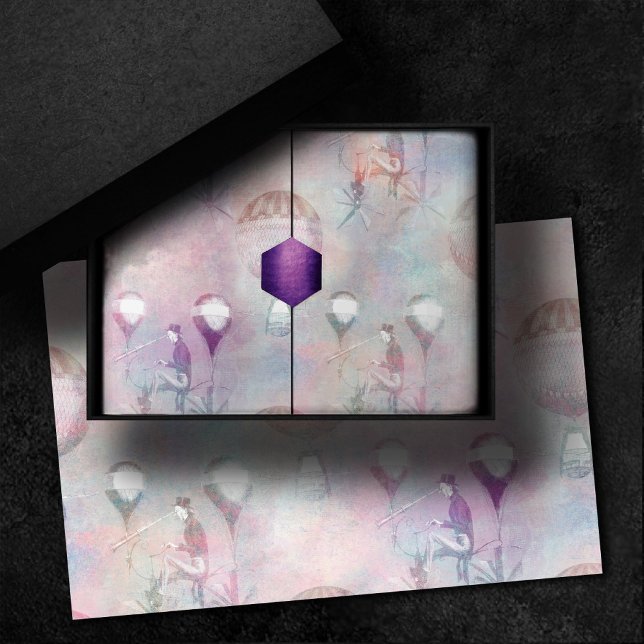 Steampunk Hot Air Balloons | Vintage Feminine Tissue Paper (Creator Uploaded)