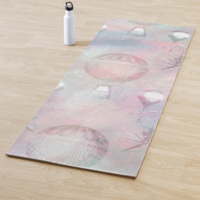 Steampunk Hot Air Balloons | Vintage Feminine Yoga Mat (In Situ)