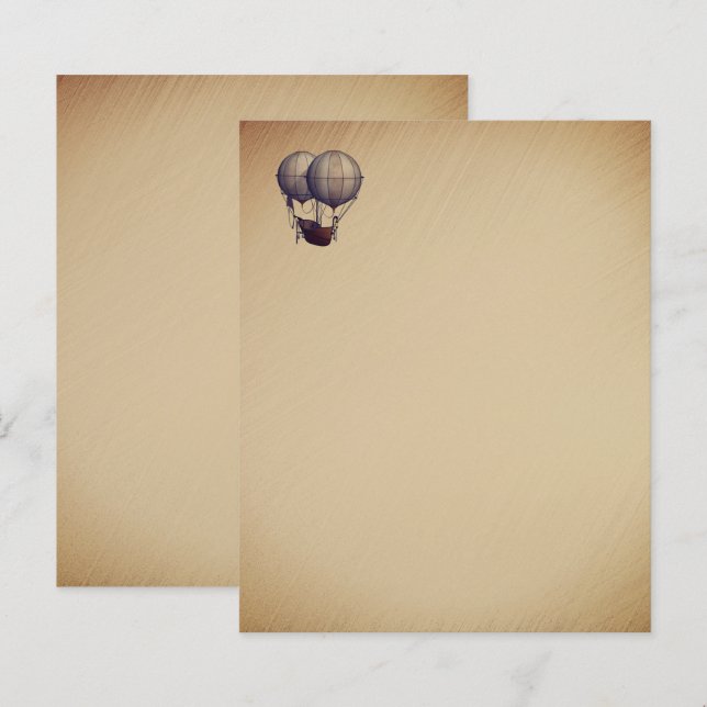 Steampunk Hot Air Balloons with Ship (Front/Back)
