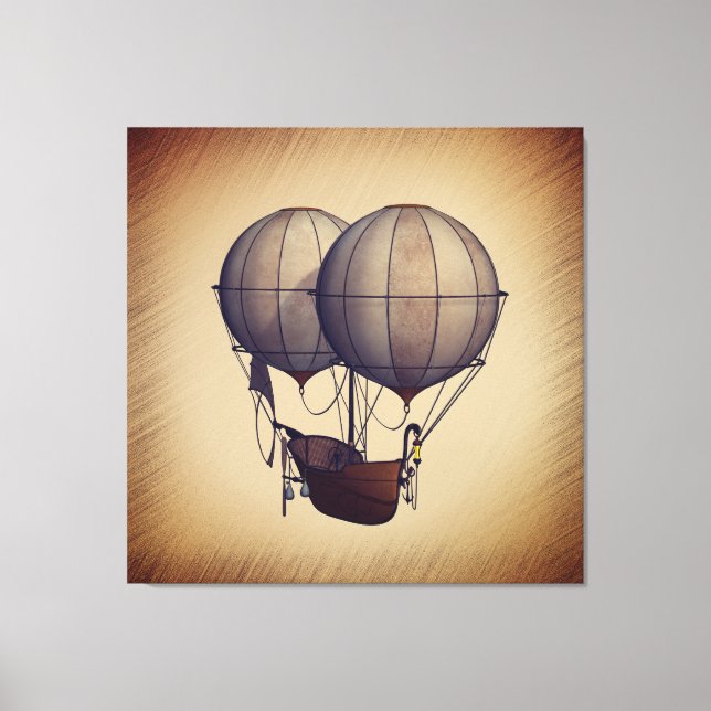 Steampunk Hot Air Balloons with Ship  Canvas Print (Front)