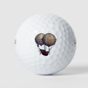 Steampunk Hot Air Balloons with Ship Golf Balls