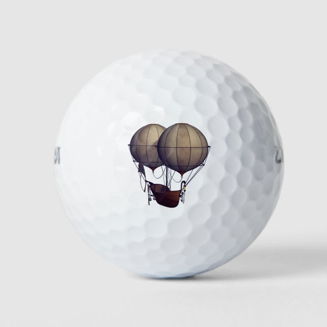 Steampunk Hot Air Balloons with Ship Golf Balls (Front)