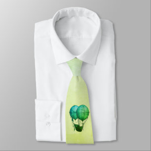 Steampunk Hot Air Balloons with Ship Green Tie