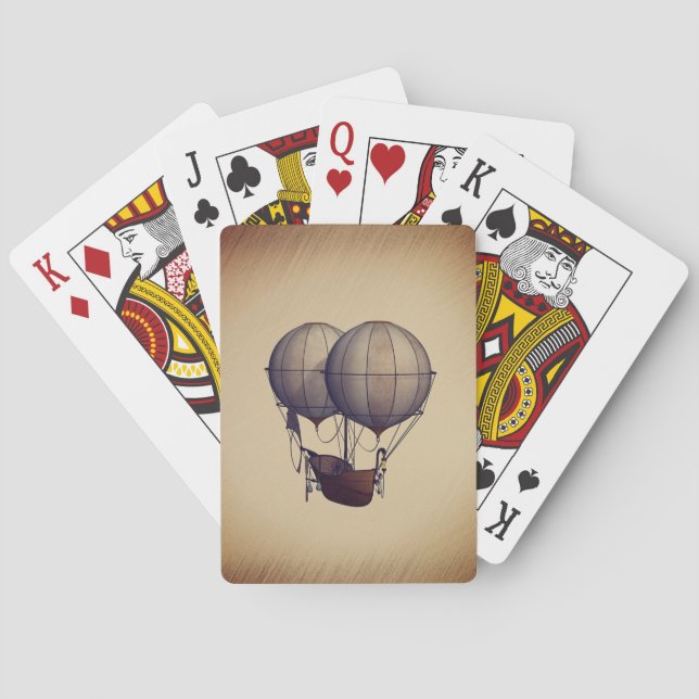 Steampunk Hot Air Balloons with Ship Playing Cards (Back)