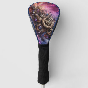 Steampunk Industrial Clockwork Purple and Pink Golf Head Cover