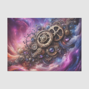 Steampunk Industrial Clockwork Purple and Pink Tissue Paper