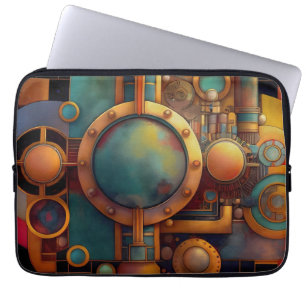 Steampunk Industrial Geometry Art Laptop Sleeve