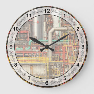 Steampunk - Industrial illusion Large Clock