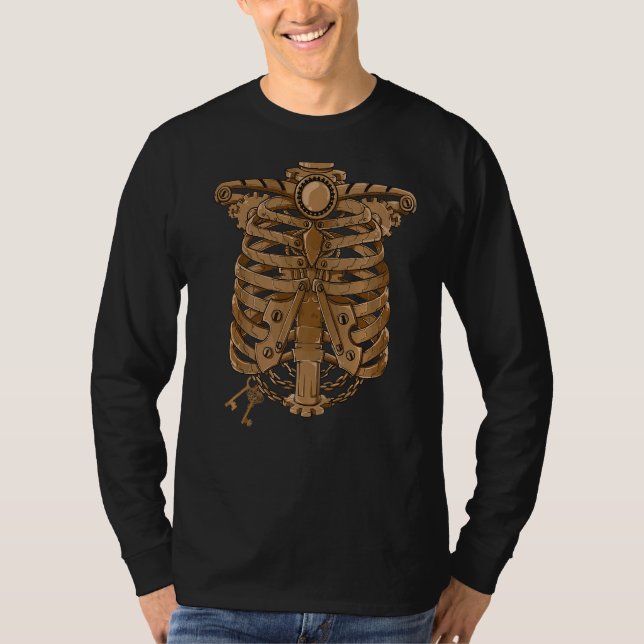 Steampunk  Industrial Machine Rib Cage T-Shirt (Front)