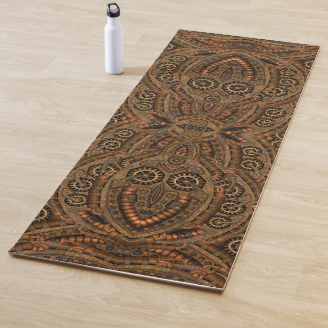 Steampunk Industrial Vintage Clockwork Yoga Mat (In Situ)