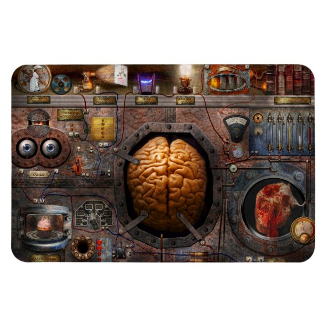 Steampunk - Information overload Magnet (Horizontal)