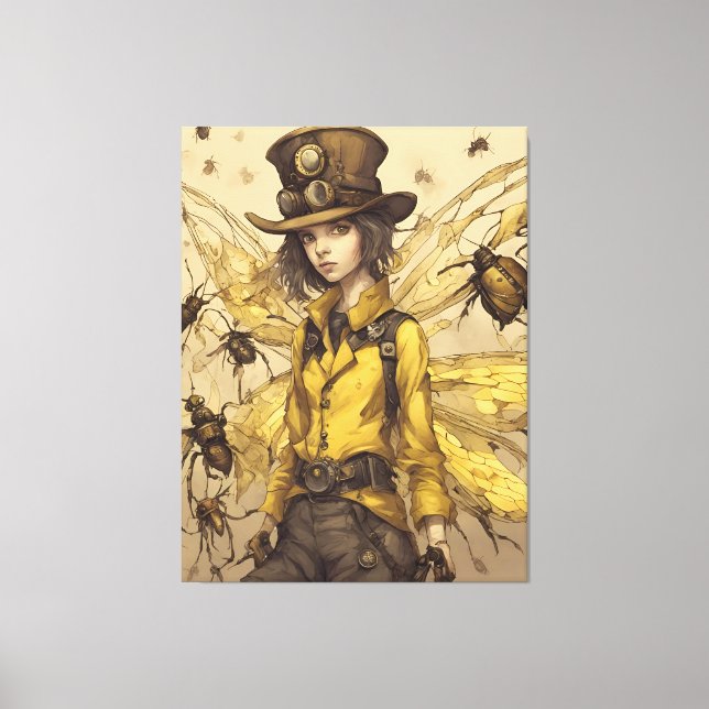 Steampunk Insect Lady Canvas Print (Front)