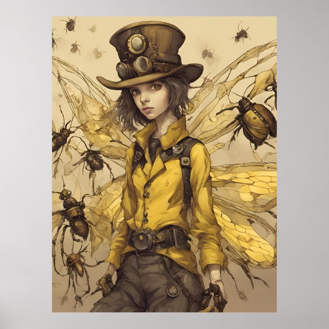 Steampunk Insect Lady Poster (Front)