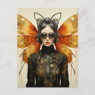 Steampunk Insect Woman  Postcard