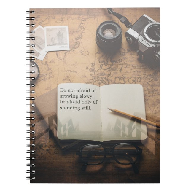 Steampunk Inspirational Quote Hardcover Notebook (Front)