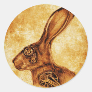 STEAMPUNK JACK CLASSIC ROUND STICKER